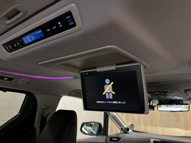 後席用フリップダウンモニター装備です！同乗者の方に喜ばれるのはもちろん、遠距離ドライブで退屈してしまうお子様にも超超オススメ♪